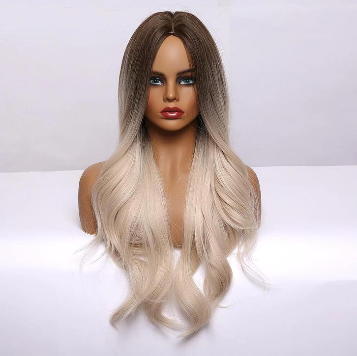 Bruine Blonde Ombre Lange Pruik Met Slag Haar Vrouwen Dames, Sieraden, Tassen en Uiterlijk, Uiterlijk | Haarverzorging, Nieuw