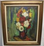 Karel Jan VAN DEN HEUVEL, vaas met bloemen, Ophalen of Verzenden