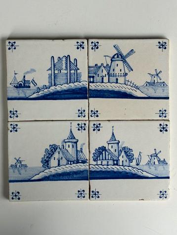 Oude/antieke landschapstegels Westraven 13X13 cm. beschikbaar voor biedingen