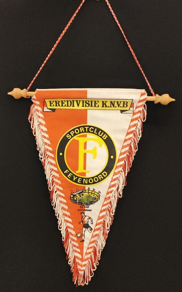 Grand Fanion Vintage Feyenoord Rotterdam - Pennant Football Pays-Bas