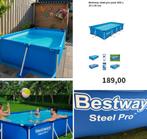 Groot zwembad 4 meter! Bestway steel pro rechthoek 4.00x2.11, 200 tot 300 cm, 80 tot 120 cm, Ophalen of Verzenden, Zo goed als nieuw