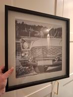 Schilderij: Vintage Auto in Zwart-Wit, Ophalen of Verzenden