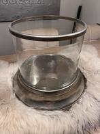 Groot zilveren windlicht look rivera maison glas, Ophalen, Zo goed als nieuw