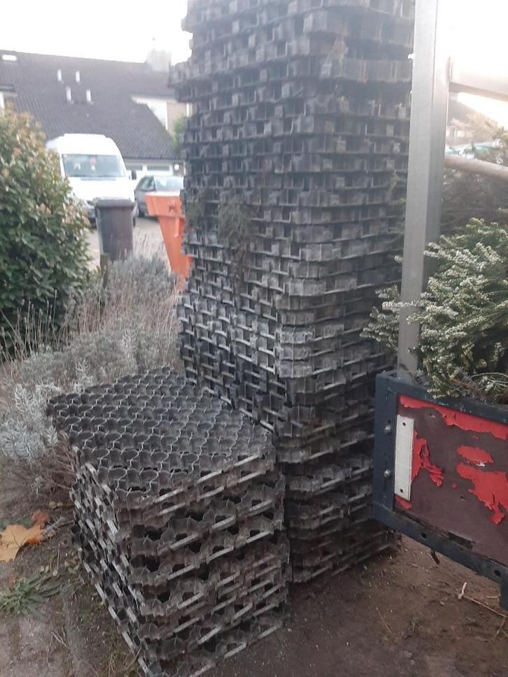 Grindplaten, gebruikt, Tuin en Terras, Grind, Keien en Split, Gebruikt, Overige typen, Zwart, Overige materialen, Ophalen