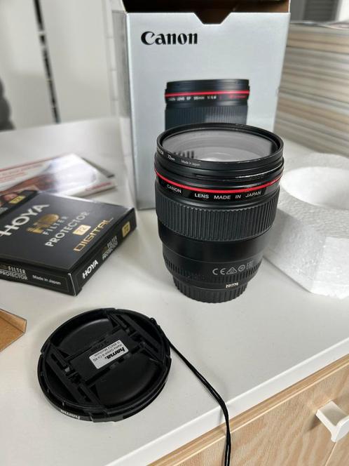 Canon EF 35mm f/1.4L USM lens + Hoya protector, Audio, Tv en Foto, Fotografie | Lenzen en Objectieven, Gebruikt, Groothoeklens