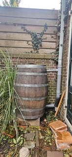 Regenton: Eikenhouten wijnvat 225 liter met deksel, Tuin en Terras, Regentonnen, 150 liter of meer, Ophalen of Verzenden, Gebruikt