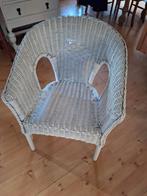 Witte rieten stoel, Tuin en Terras, Ophalen, Gebruikt, Rotan