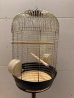 Ronde vogelkooi met standaard voor parkiet of agapornis, Dieren en Toebehoren, Vogels | Hokken en Kooien, Ophalen, Gebruikt, Metaal