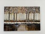 Modern 3D schilderij – Bomen aan het water – 120x80 cm, Antiek en Kunst, Kunst | Schilderijen | Abstract, Ophalen of Verzenden