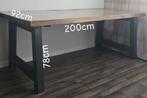 Houten eettafel (industrieel effect) ZGAN, Huis en Inrichting, Ophalen, 200 cm of meer, 50 tot 100 cm, Zo goed als nieuw