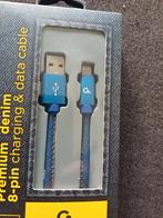 Premium Denim 8-pin Oplaad- & Datakabel, Ophalen of Verzenden, Nieuw, Minder dan 2 meter, Overige kabels