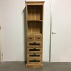 Boekenkast - 2 planken - 6 lades - teakhout - TTM Wonen, Minder dan 50 cm, Www.ttmwonen.nl, Glas, Www.ttmwonen.nl