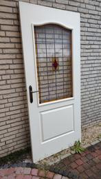 Stompe binnendeuren, met glas in lood!, Doe-het-zelf en Verbouw, Deuren en Horren, 80 tot 100 cm, Gebruikt, Glas, Ophalen