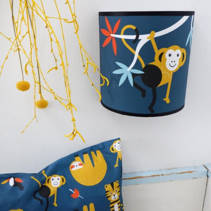Wandlamp Kinderlamp Lamp Jungle Aap Donkerblauw ANNIdesign, Kinderen en Baby's, Kinderkamer | Inrichting en Decoratie, Nieuw, Lamp