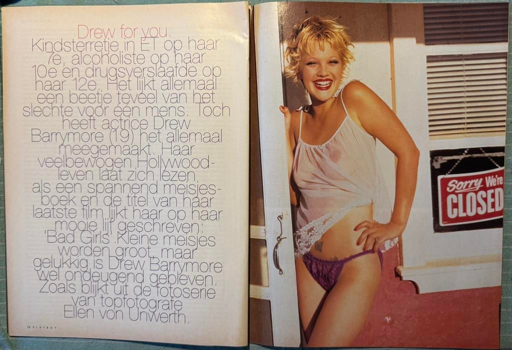 Verslag Drew Barrymore naakt, Verzenden, 1980 tot heden, Zo goed als nieuw, Overige onderwerpen