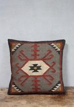 Stoer Kelim Kussen Kleurrijke Decoratie Landelijk Sierkussen, Ophalen of Verzenden, Nieuw, Overige kleuren, Vierkant