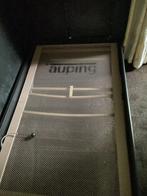 Zwarte Auping bedden 90 bij 200cm met spiraalbodem, Ophalen, 90 cm, Eenpersoons, Zwart