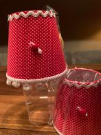 2x Lampenkapjes Rood met Witte Stippen, Huis en Inrichting, Wit, Rond, Nieuw, Ophalen of Verzenden