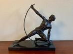 Bronzen Beeld Man Art Deco Le Bendeur Jean de Roncourt, Ophalen of Verzenden
