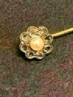 12933 Goudenspeld met diamant en parel, Sieraden, Tassen en Uiterlijk, Ophalen of Verzenden, Zo goed als nieuw, Goud, Met edelsteen