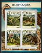 djibouti 2017 pf blok dinosaurussen prehistorie, Ophalen of Verzenden, Postfris, Dier of Natuur