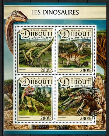 djibouti 2017 pf blok dinosaurussen prehistorie beschikbaar voor biedingen