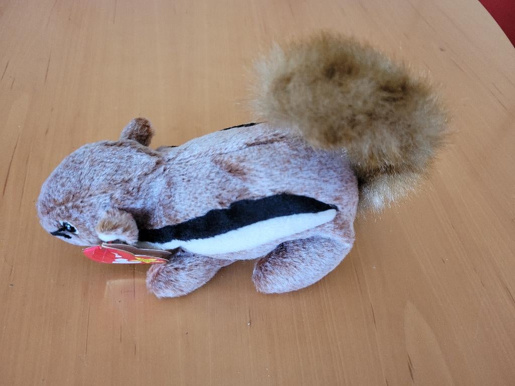 Ty Beanie Baby Eekhoorn Chipper, Kinderen en Baby's, Speelgoed | Knuffels en Pluche, Zo goed als nieuw, Overige typen, Ophalen of Verzenden