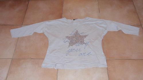 NIEUW! dames shirt beige met ster print 100% katoen Mt L/XL, Kleding | Dames, T-shirts, Nieuw, Maat 46/48 (XL) of groter, Beige
