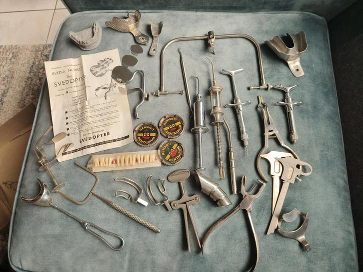 COLLECTIE TANDARTS INSTRUMENTEN/GEREEDSCHAP, DENTIST, ORTHO, Antiek en Kunst, Antiek | Gereedschap en Instrumenten, Ophalen of Verzenden