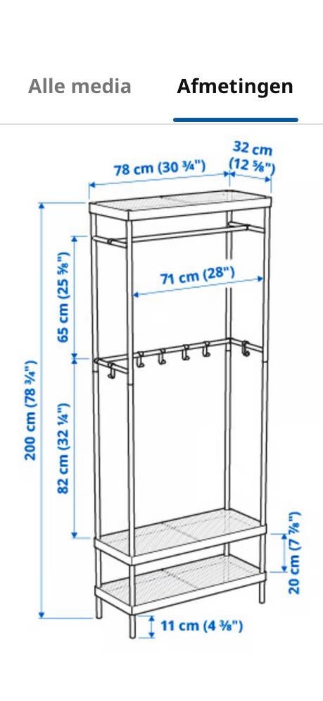 2 ikea kleding rekken., Zo goed als nieuw, Minder dan 100 cm, 25 tot 50 cm, 50 tot 100 cm