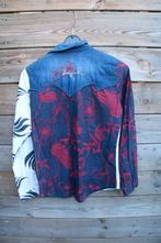 Blouse donkerblauw/ rood Desigual mt S Vaste prijs, Blauw, Ophalen of Verzenden, Zo goed als nieuw, Desigual