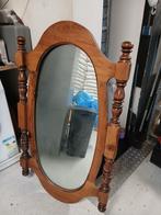 Oude Houten spiegel, Minder dan 50 cm, Gebruikt, Ophalen of Verzenden, Minder dan 100 cm