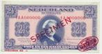 Nederland 2,5 Gulden 1945 Wilhelmina Specimen, Postzegels en Munten, Bankbiljetten | Nederland, Los biljet, 2½ gulden, Ophalen of Verzenden