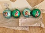 4 Prachtige Grote Kerstballen van Disney Mickey Minnie Glas, Verzenden, Zo goed als nieuw