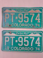 Kentekenplaat Colorado 1974 set Amerika usa., Auto's, Gebruikt, Ophalen of Verzenden