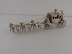 Zilveren miniatuur Gouden Koets met 6 paarden            Z67, Ophalen of Verzenden, Zilver