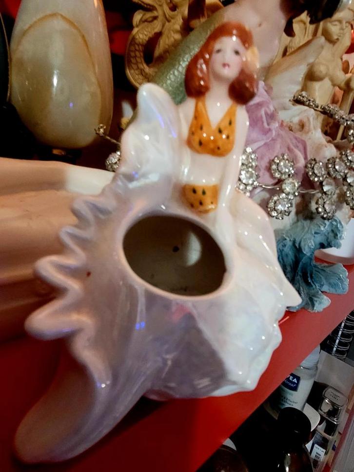 Japans beeldje - Zeemeermin op schelp, Antiek en Kunst, Antiek | Keramiek en Aardewerk, Ophalen of Verzenden