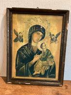 Religieuze afbeelding in lijst, 33x42cm, Antiek en Kunst, Antiek | Religie, Ophalen of Verzenden
