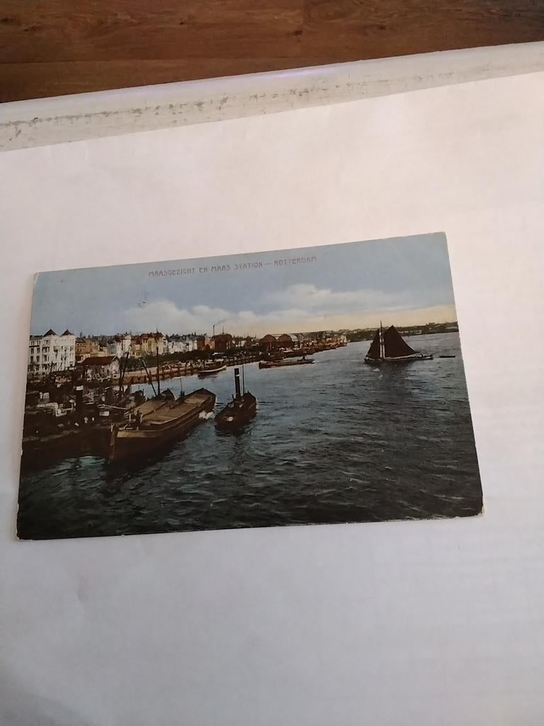 ROTTERDAM  MAASZICHT EN MAAS STATION 1915, Ophalen of Verzenden, Voor 1920, Zuid-Holland