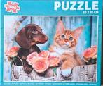 Puzzel 1000 stukjes - Kat en Hond, Ophalen of Verzenden, 500 t/m 1500 stukjes, Zo goed als nieuw, Legpuzzel