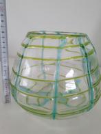 Vintage Handgeblazen Vaas Blauw Groen, Ophalen of Verzenden