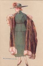 dama in bontjas Corbella, Ophalen of Verzenden, Voor 1920, Ongelopen, Overige thema's