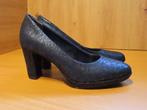 TAMARIS Donkerblauwe Leren Metallic Pumps Hoge Hakken 38, Tamaris, Blauw, Ophalen of Verzenden, Zo goed als nieuw