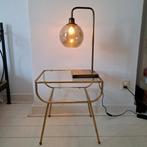 Mooie glazen bijzettafel met lamp, Huis en Inrichting, Ophalen