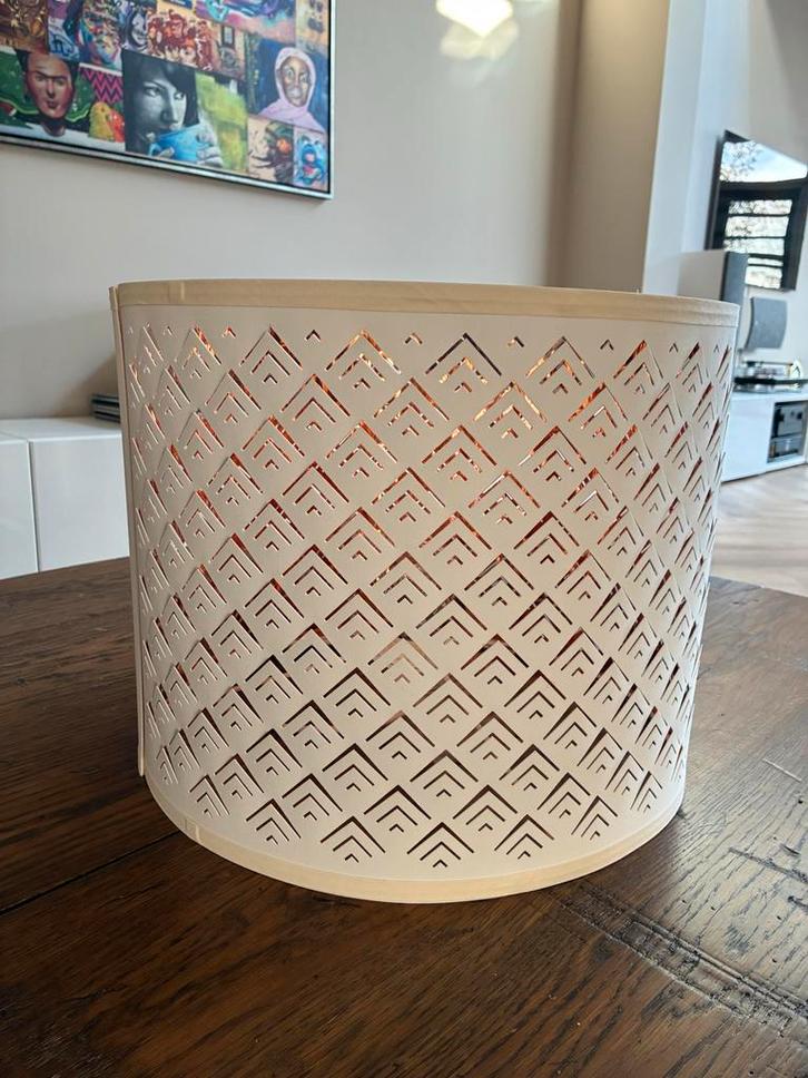 Moderne Hanglamp Wit/Goud, Huis en Inrichting, Lampen | Lampenkappen, Nieuw, 25 tot 50 cm, Rond, Wit, Ophalen of Verzenden