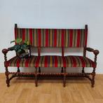 Antieke Vintage Franse houten bank, halbank eetkamerbank, Ophalen of Verzenden