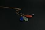 Ketting met 4 edelsteen hangers, lapis lazulli - LH.P7.D6/9, Verzenden, Gebruikt, Blauw, Steen of Mineraal