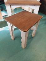 Miniset met 3 brocante nesting tafels, bijzettafels., 45 tot 60 cm, Minder dan 55 cm, Gebruikt, .
