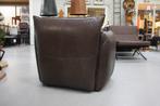 Stoere luxe leren fauteuil VASA Jess Design donkerbruin leer, Ophalen, Zo goed als nieuw, Leer, 75 tot 100 cm