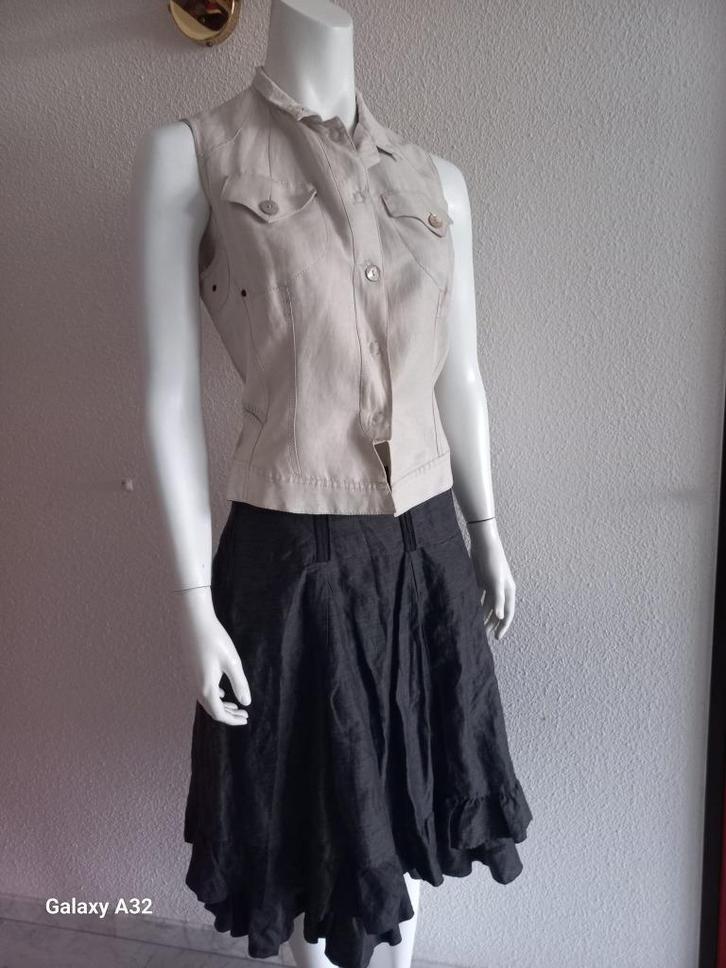 Donkergrijze rok van Julien le Roy, maat 44, Kleding | Dames, Rokken, Zo goed als nieuw, Maat 42/44 (L), Grijs, Boven de knie